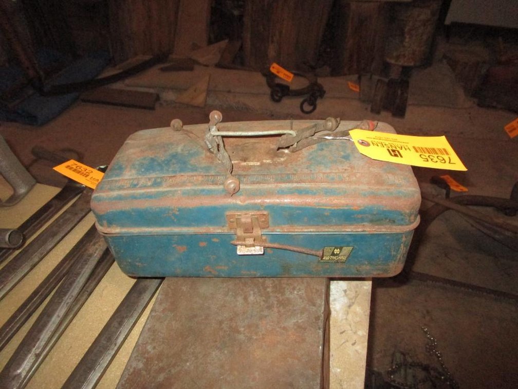 Vintage Deer Tags and Tackle Box with Tackle