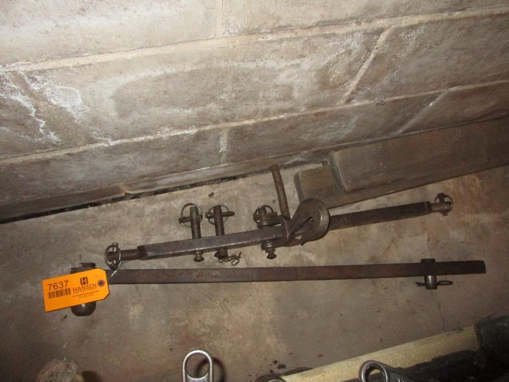(2) Tractor Draw Bar with Pins, Hitch Ball, Hook