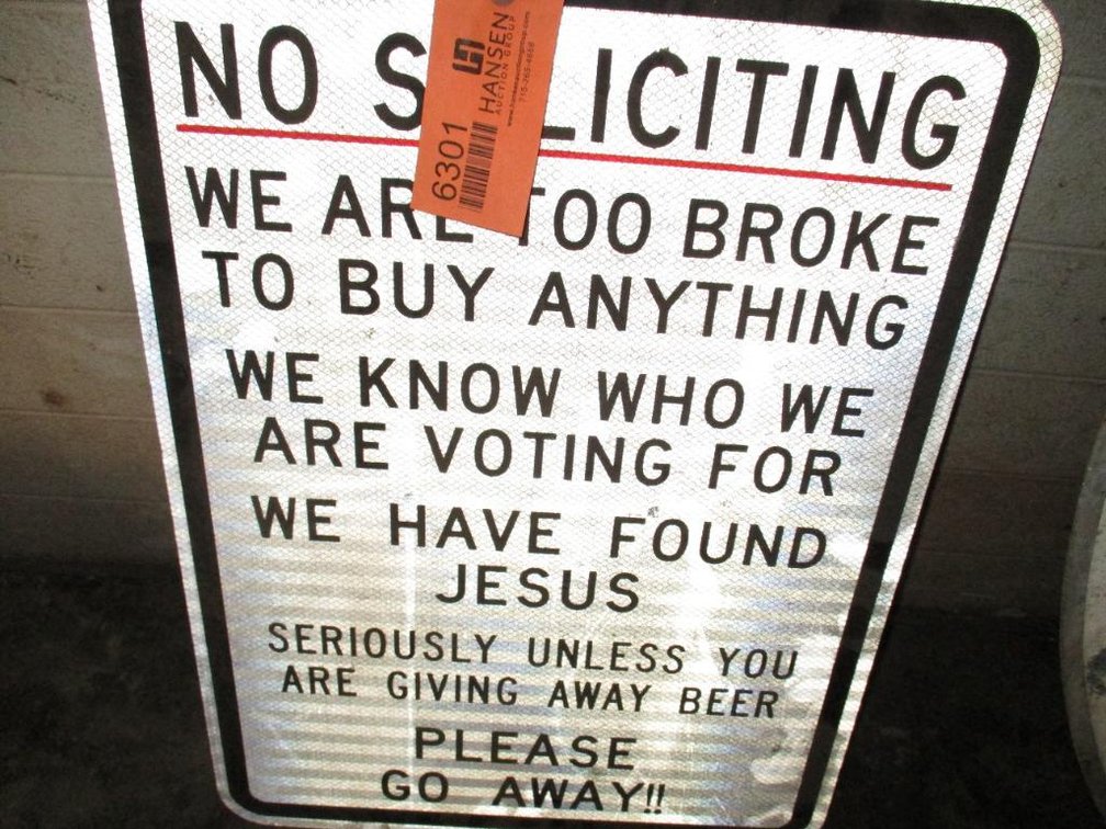 No Soliciting Sign