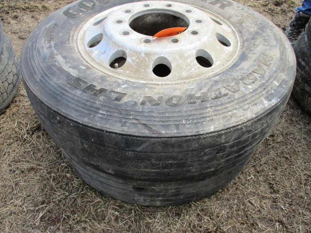 (2) Semi Tires and Rims