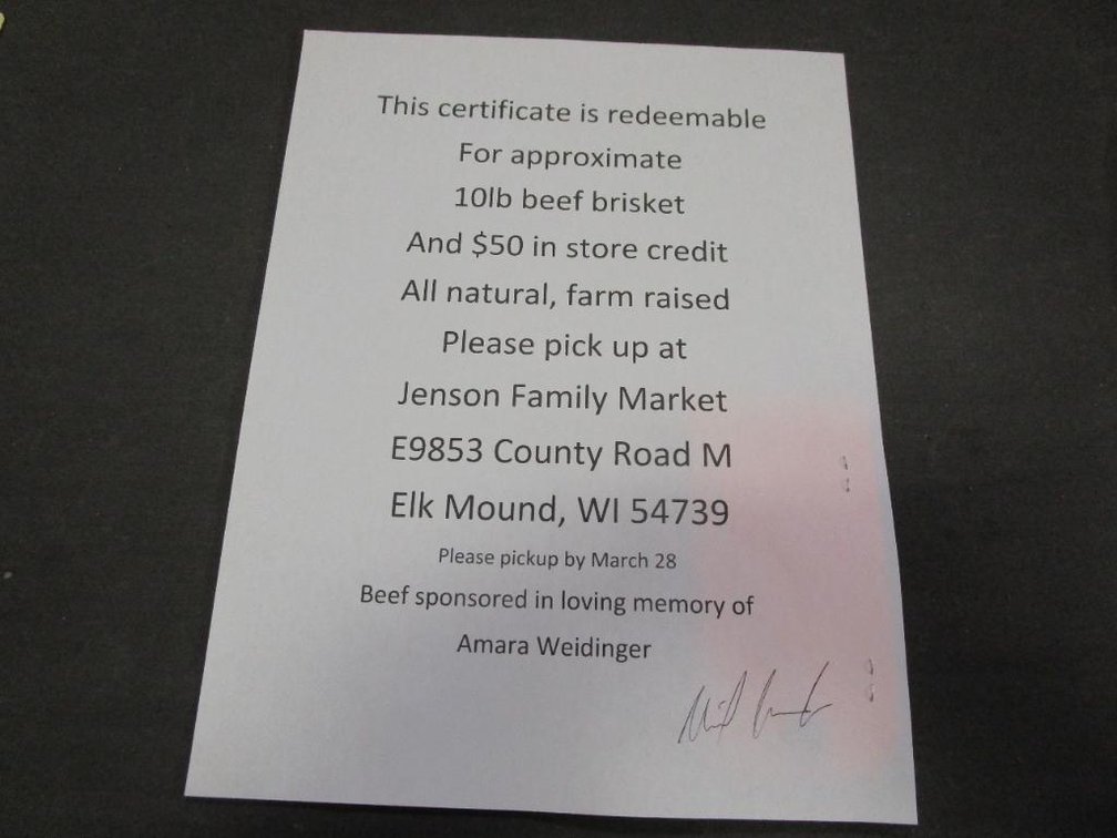 Approximately 10# Brisket, $50 In Store Credit