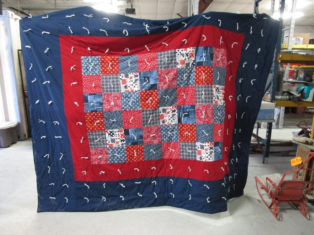 Handcrafted Red, White and Blue Quilt