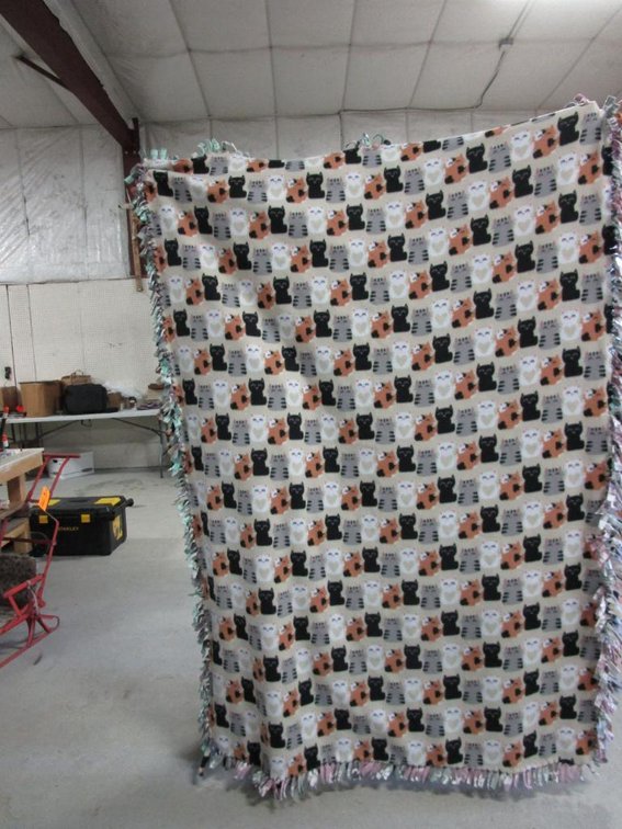 Fleece Cat Themed Handcrafted Blanket