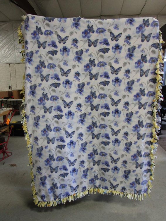 Fleece Butterfly Themed Handcrafted Blanket