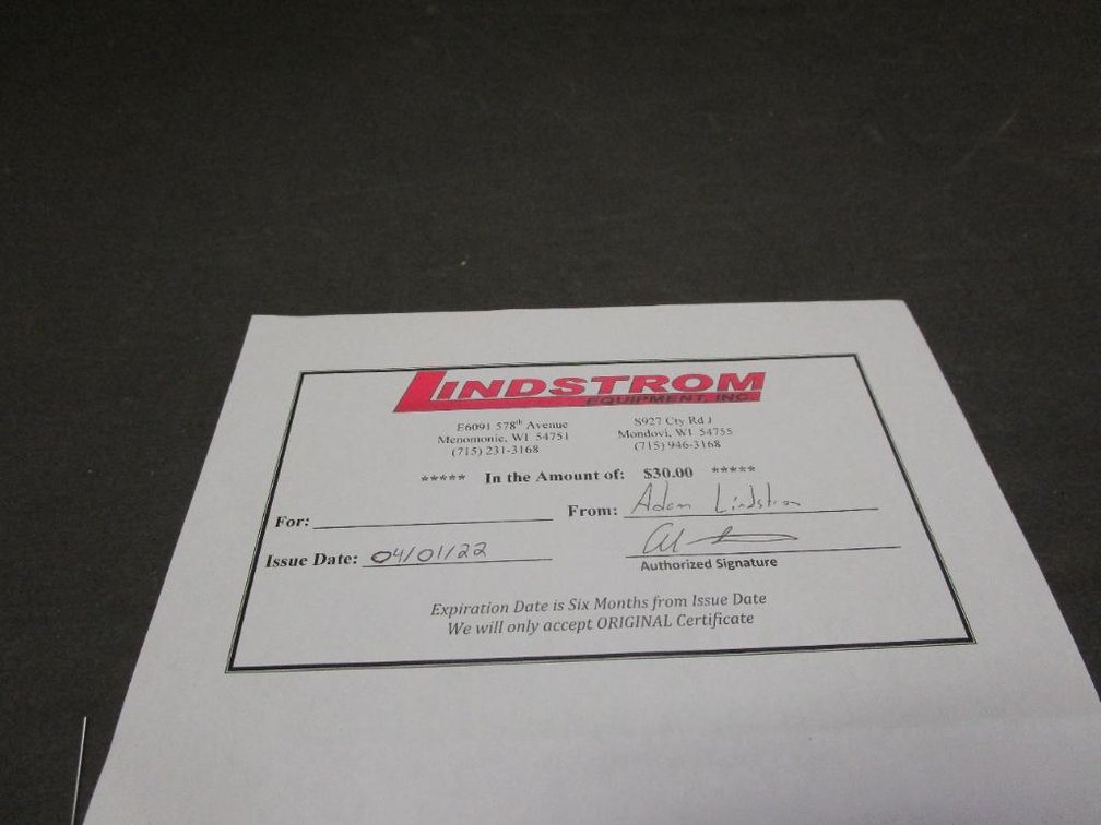 $30 Gift Certificate to Lindstrom Equipment, INC.
