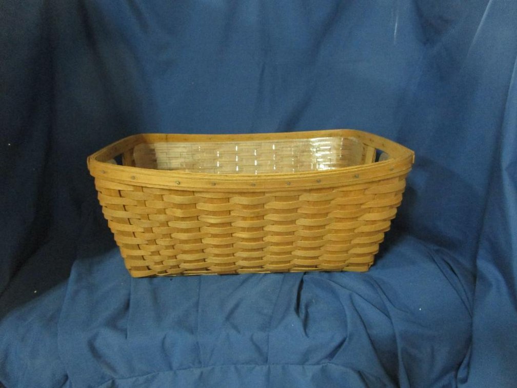 Large Longaberger Basket with Plastic Liner and Insert