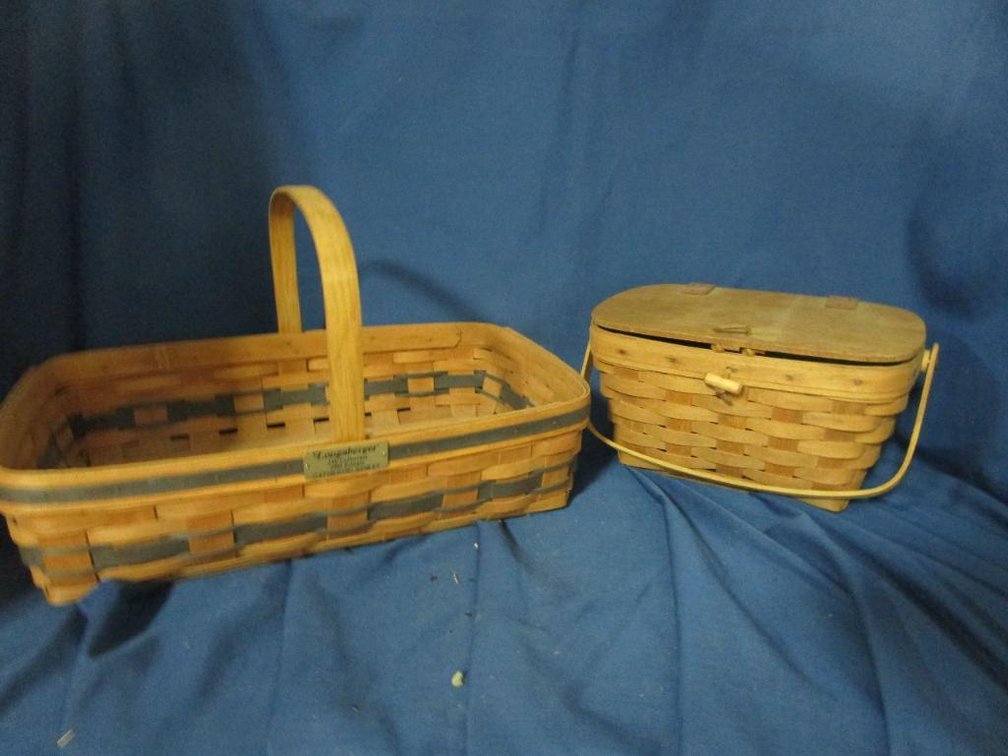 Longaberger Gathering Basket and Covered Basket
