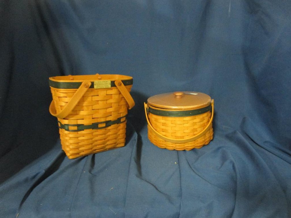 2001 Longaberger Sewing Circle Basket and Membership Basket