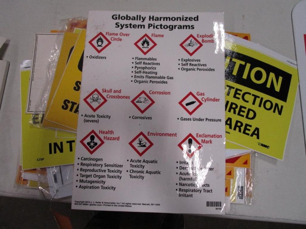 Stack of "Caution" and "Safety" Stickers
