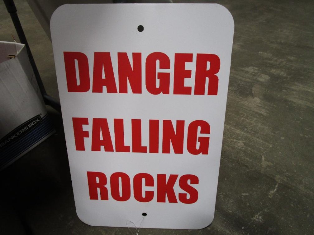 Metal "Danger, Falling Rock" Sign