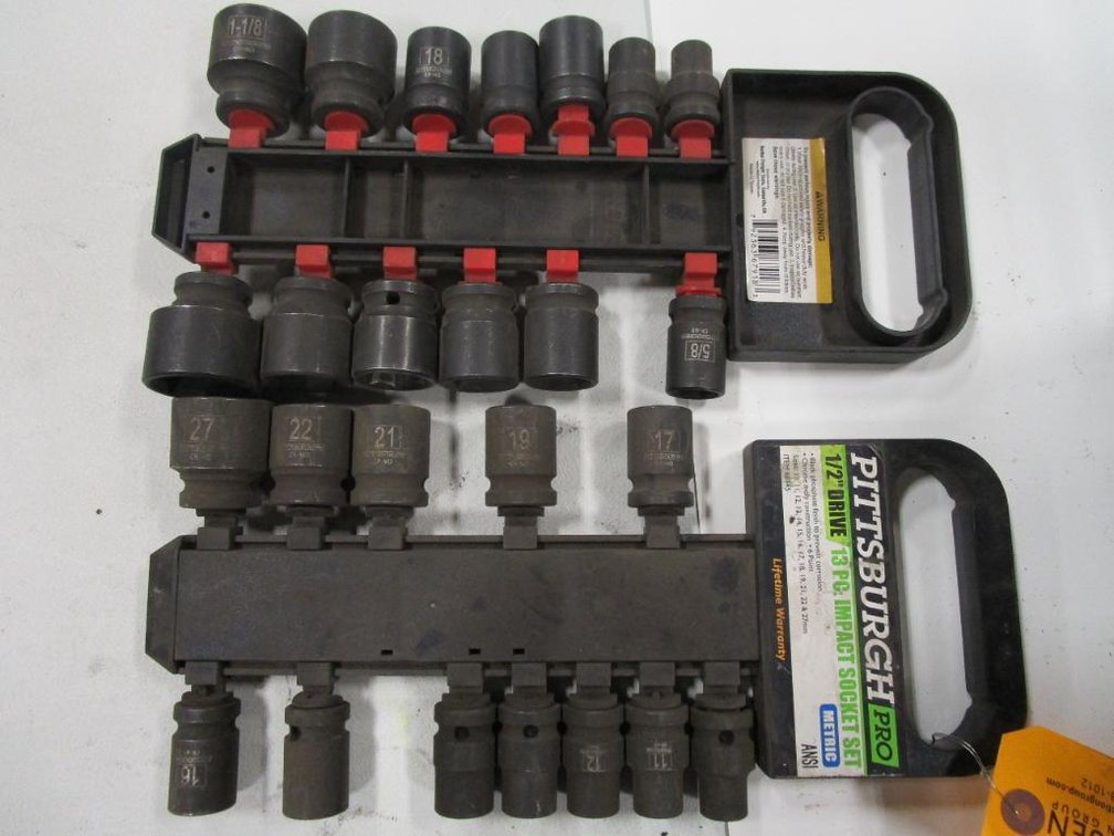 (2) Pittsburgh 1/2" Socket Sets, One Standard, One Metric