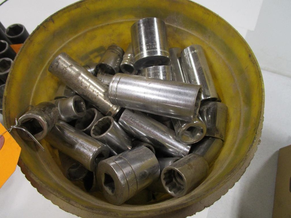 Bucket of Various Size 1/2" Drive Sockets