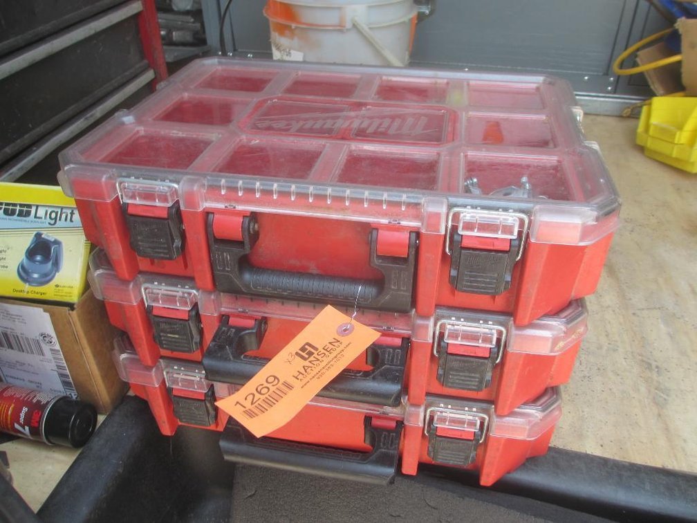 Set of (3) Stackable Milwaukee Hardware Bins (V23)