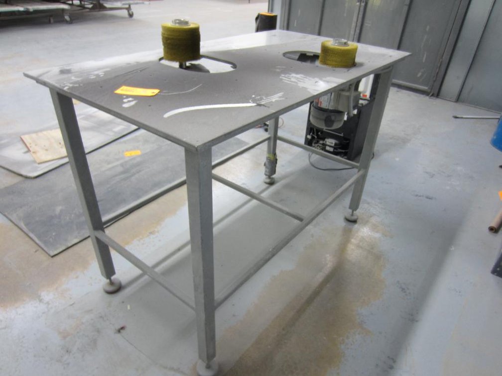 Metal Shop Table with (2) Grinders (S)
