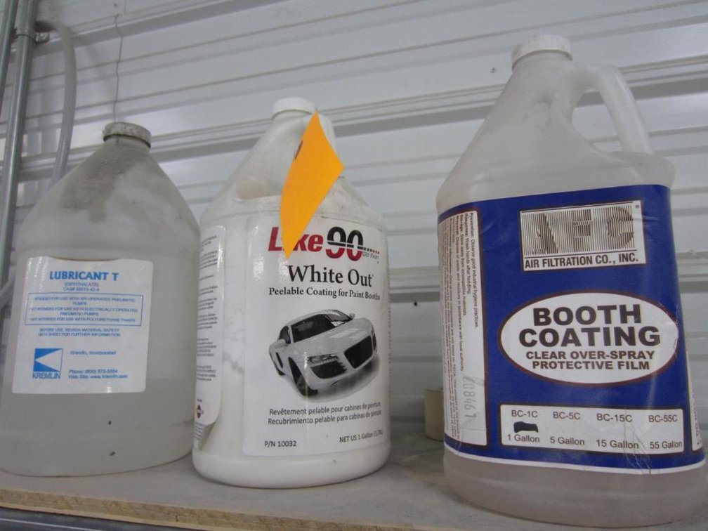 (2) Partial Jugs of Booth Coating and Partial Jug of Lubricant Diphthalate (S)