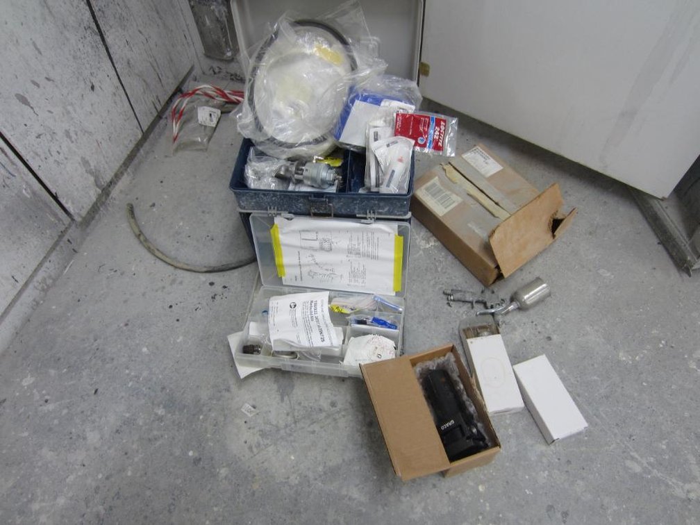Plano Tackle Box with Pneumatic Paint Sprayer Parts and Pieces for Graco Machines