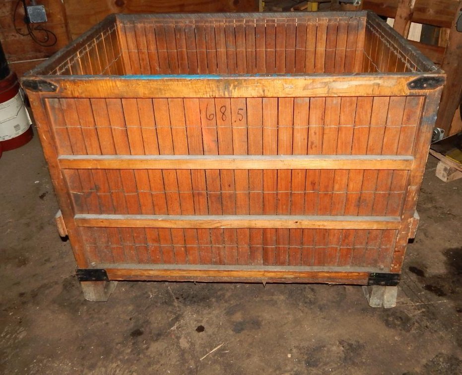 Stackable Wooden Box 40-3/8 X 30-1/2 X 31in. Outer Dimensions 38 X 28-3/8 X 25-3/4in. Inner Dimensions (OS)