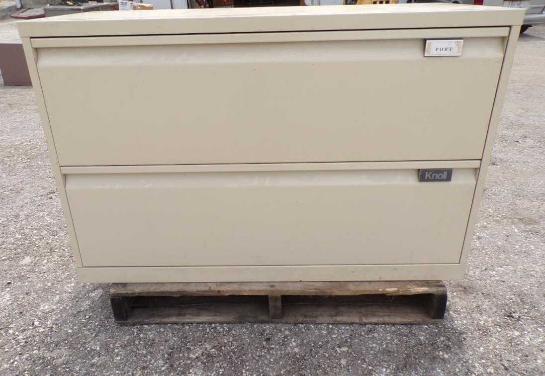 Beige 2-Drawer File Cabinet 42 X 18 X 27in. Outer Dimensions 38-3/4 X 16 X 9-1/2in. Inner Dimensions of Drawers (H)