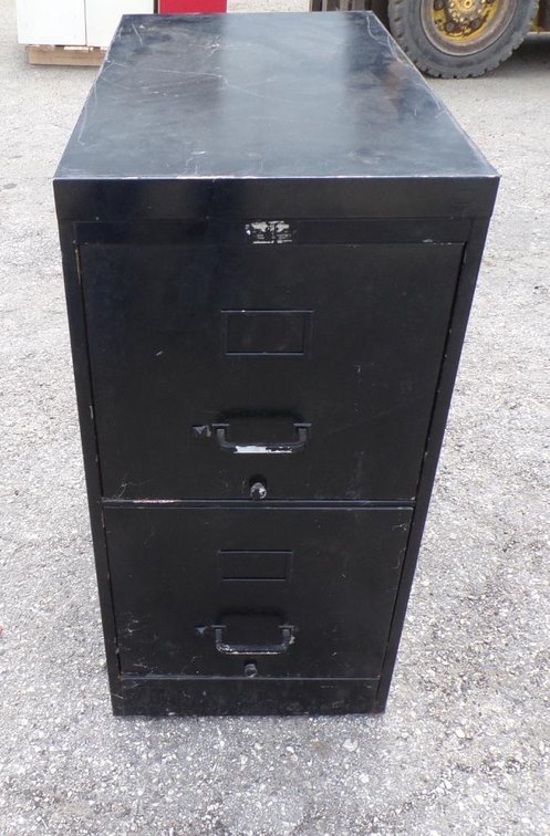 Black 2-Drawer File Cabinet 28-3/16 X 15 X 30-1/4in. Outer Dimensions 26-1/8 X 12 X 6-1/2in. Inner Dimensions of Drawers (H)