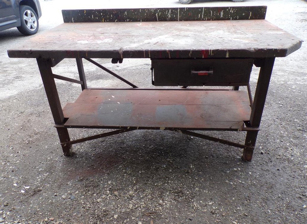 Metal & Wood Bench 62-3/8 X 31 X 31in. Outer Dimensions (OS)