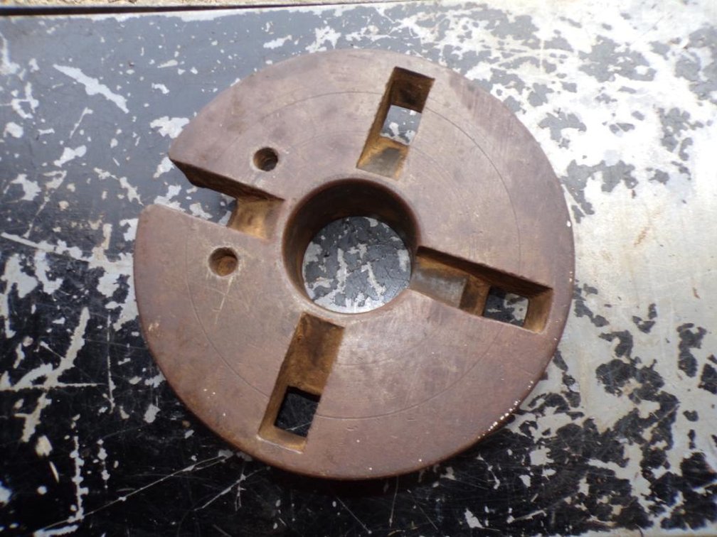 Lathe Face Plate 9-7/8in. Outer Diameter 3in. Shaft (OS)