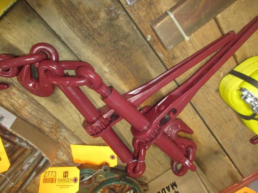 (2) New 3/8 - 1/2 Ratcheting Chain Binders (CW)