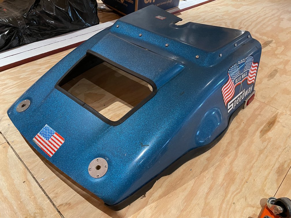 1973 Speedway 440 Blue Max Snowmobile Hood