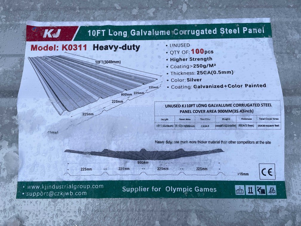 10' Long Galvalume Corrugated Steel Panel (O10)