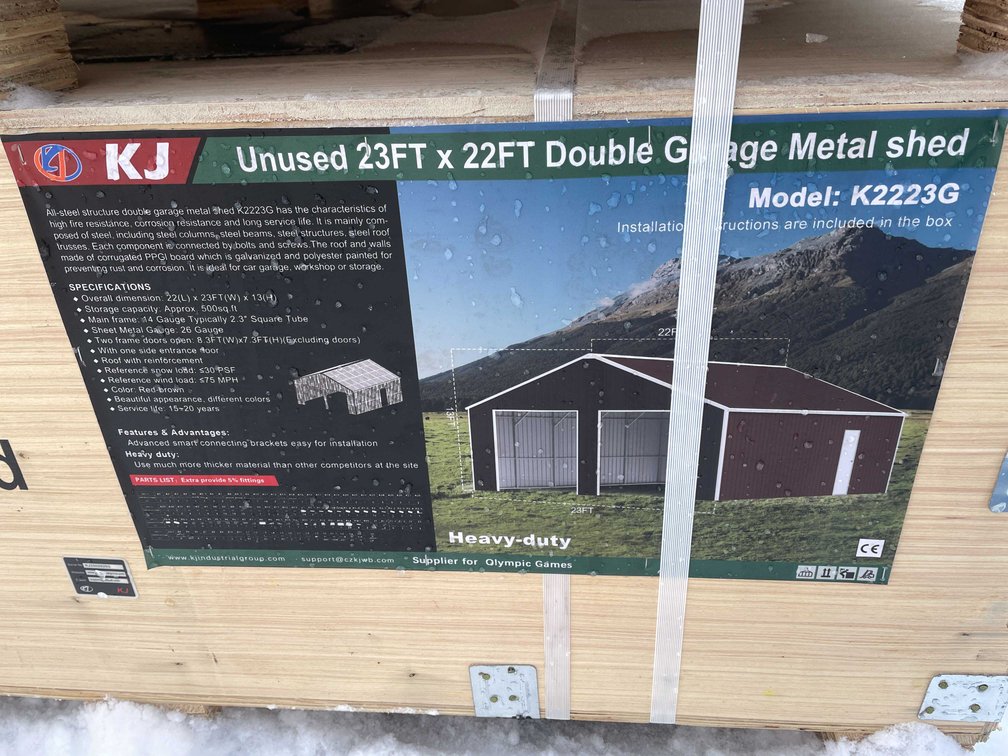 23' x 22' Double Garage Metal Shed (O10)