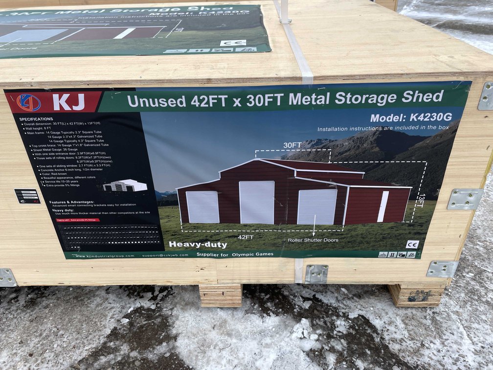 Unused 42' x 30' Metal Storage Shed (O12)