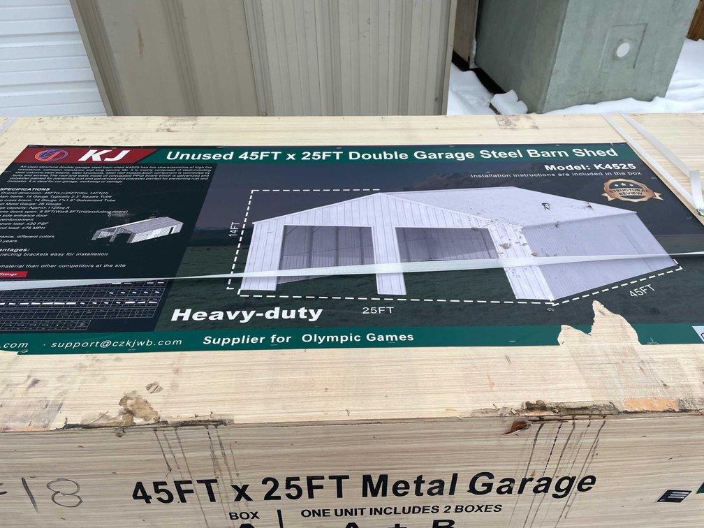 45' x 25' Double Garage Steel Barn Shed (O12)
