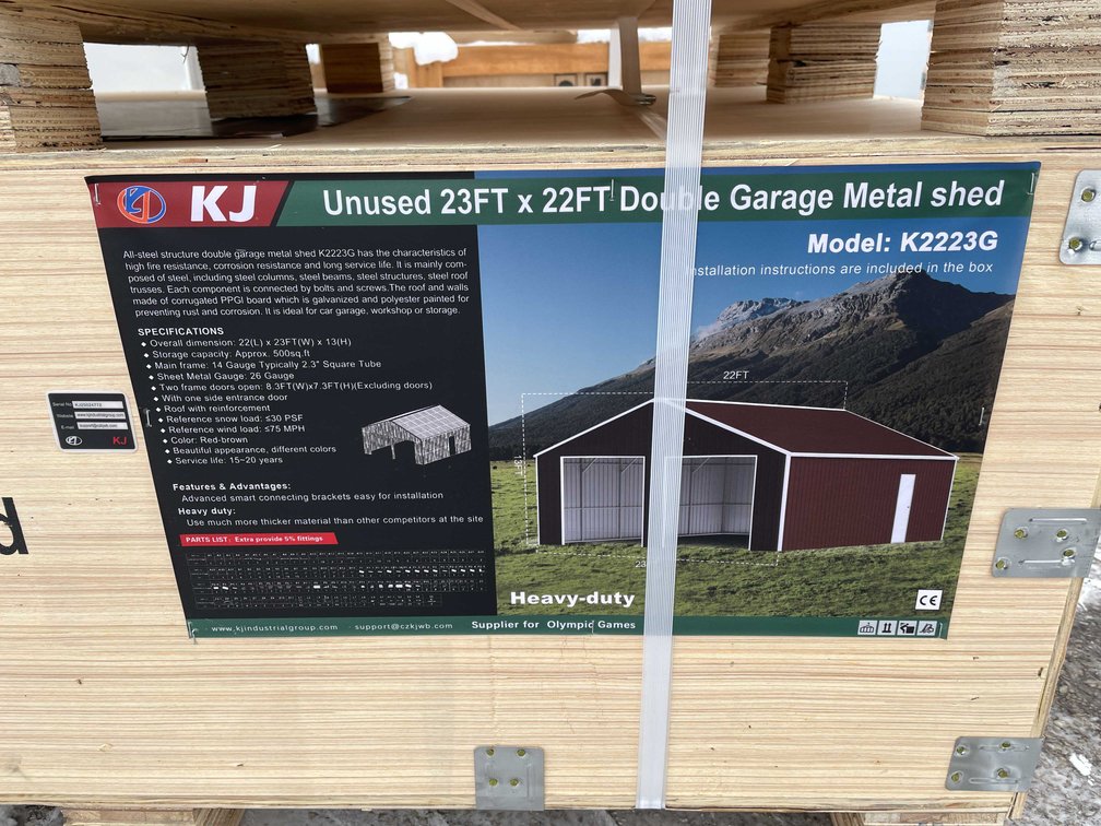 23' x 22' Double Garage Metal Shed (O12)