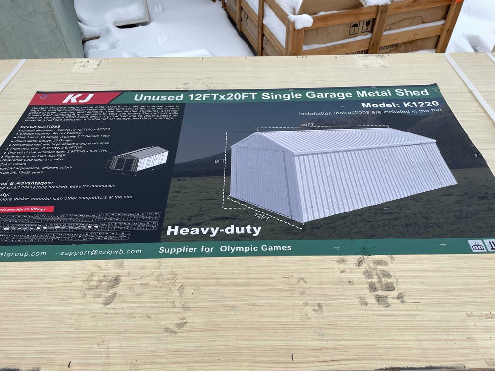 12" x 20" Single Garage Metal Shed (O12)