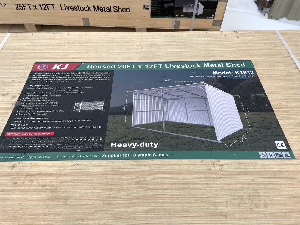 20' x 12' Livestock Metal Shed (O12)