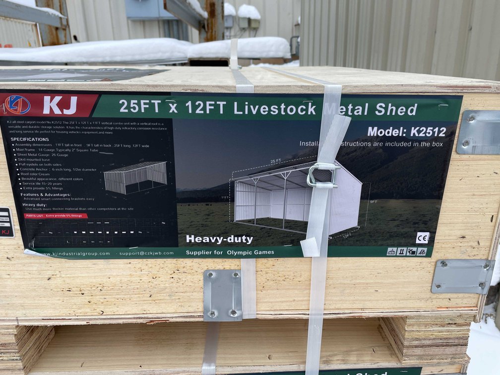 25' x 12' Livestock Metal Shed (O12)