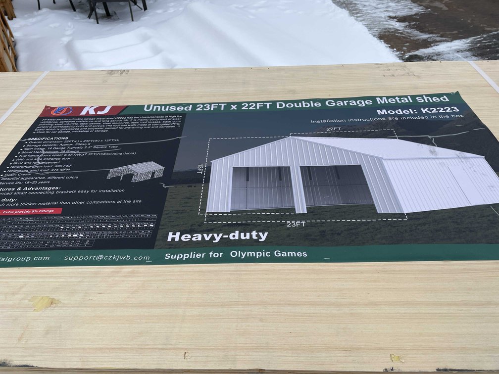 23' x 22' Double Garage Metal Shed (O12)