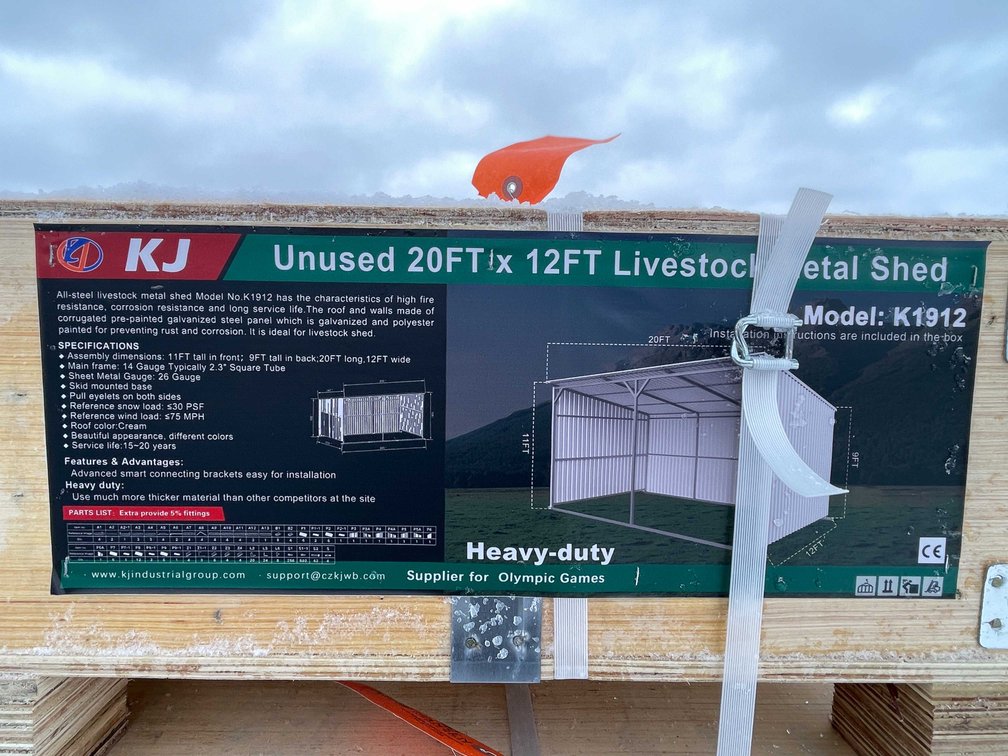 20' x 12' Livestock Metal Shed (O10)
