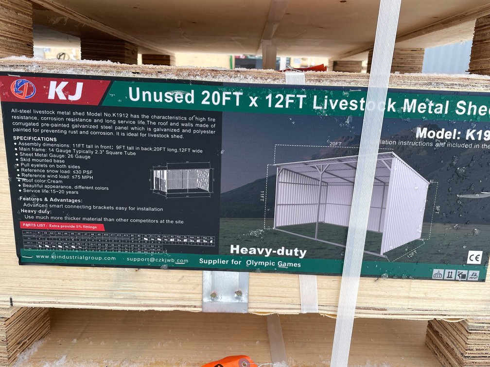 20' x 12' Livestock Metal Shed (O10)