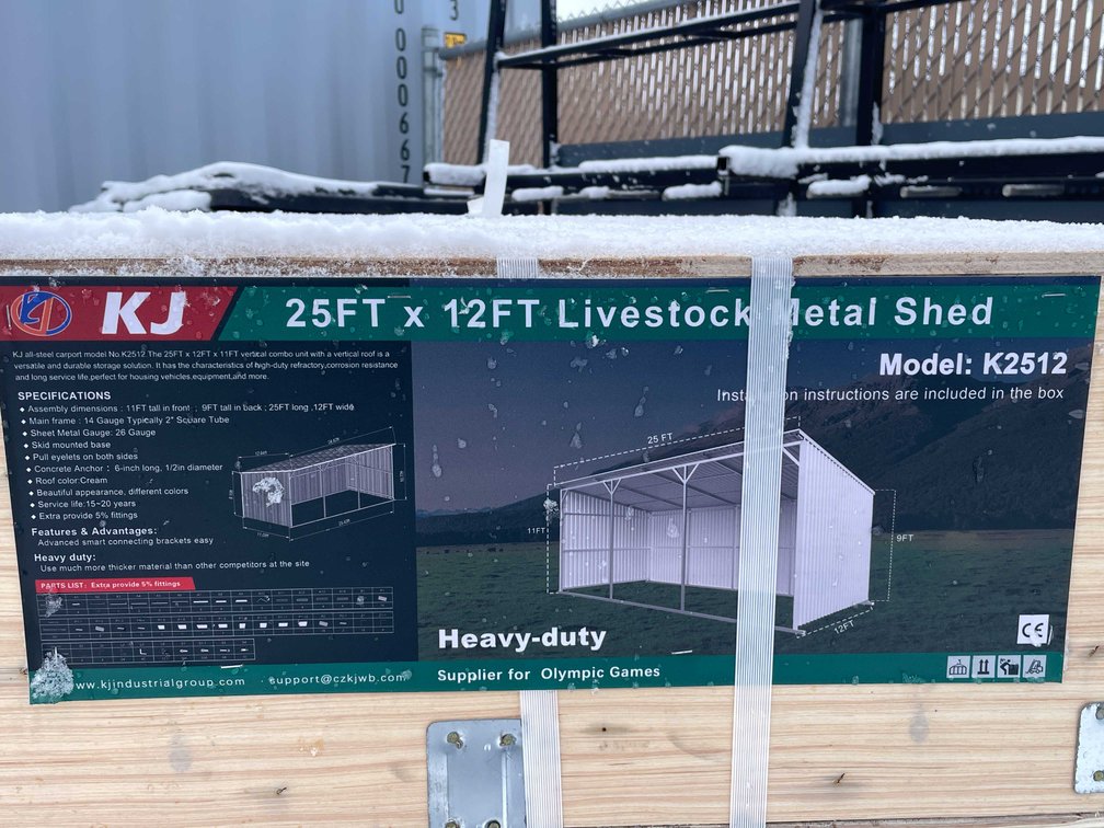 25' x 12' Livestock Metal Shed (O10)