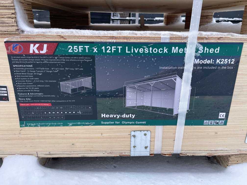25' x 12' Livestock Metal Shed (O10)