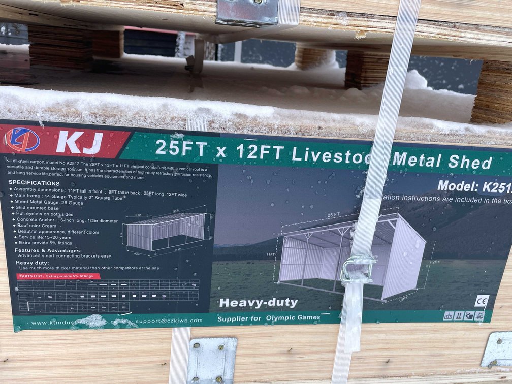 25' x 12' Livestock Metal Shed (O10)