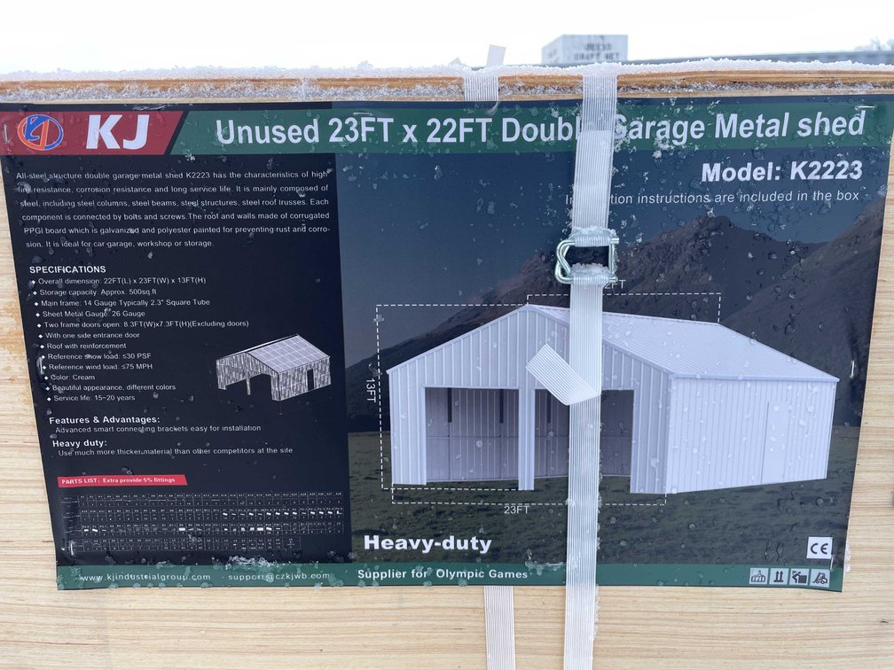 23' x 22' Double Garage Metal Shed (O10)