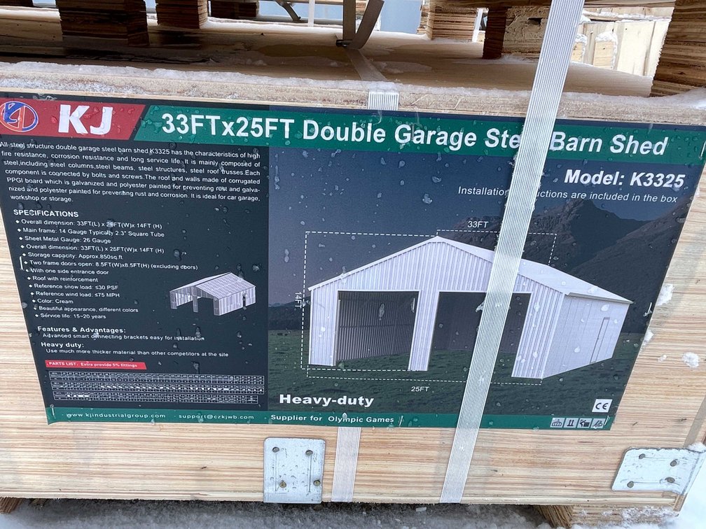 33' x 25' Double Garage Steel Barn (O10)