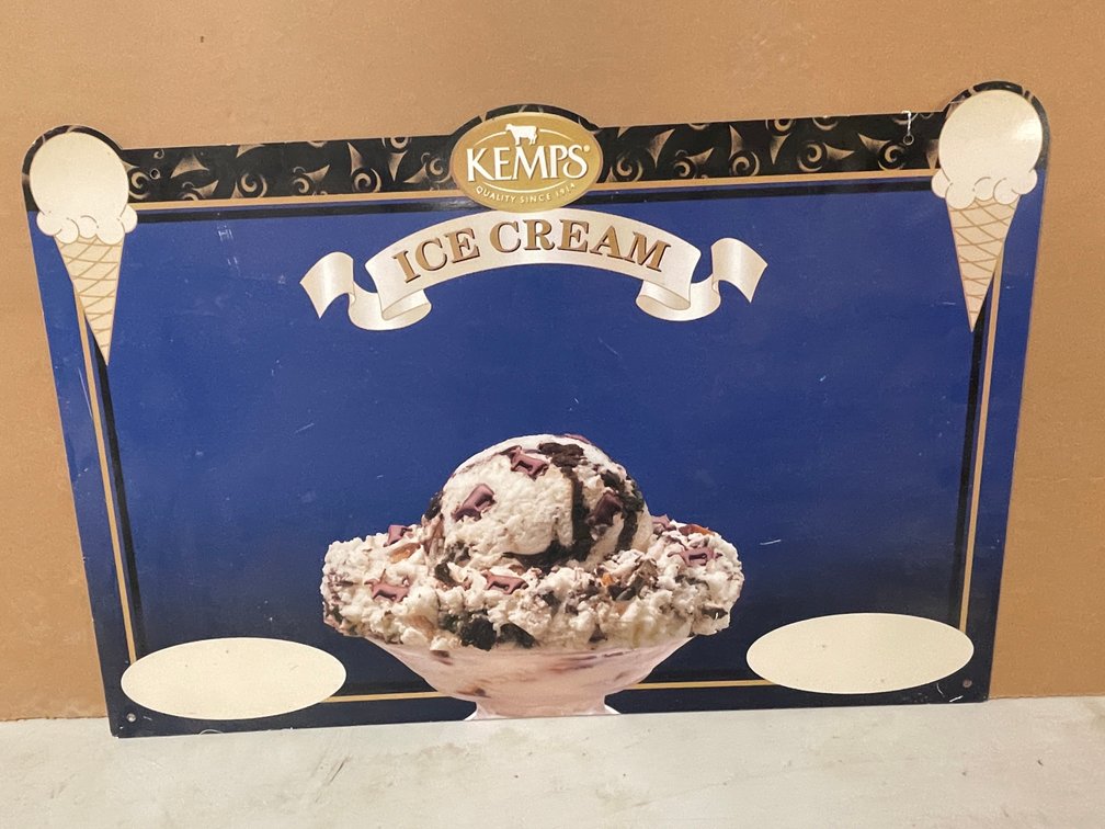 Original Kemps Ice Cream Light Metal Single Sided Sign (Downing, WI)