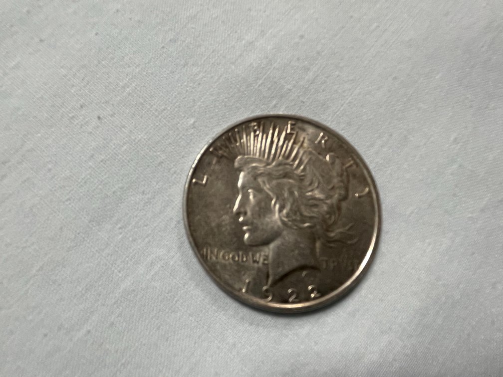 1922 Peace Silver Dollar with Mint Error (Downing, WI)