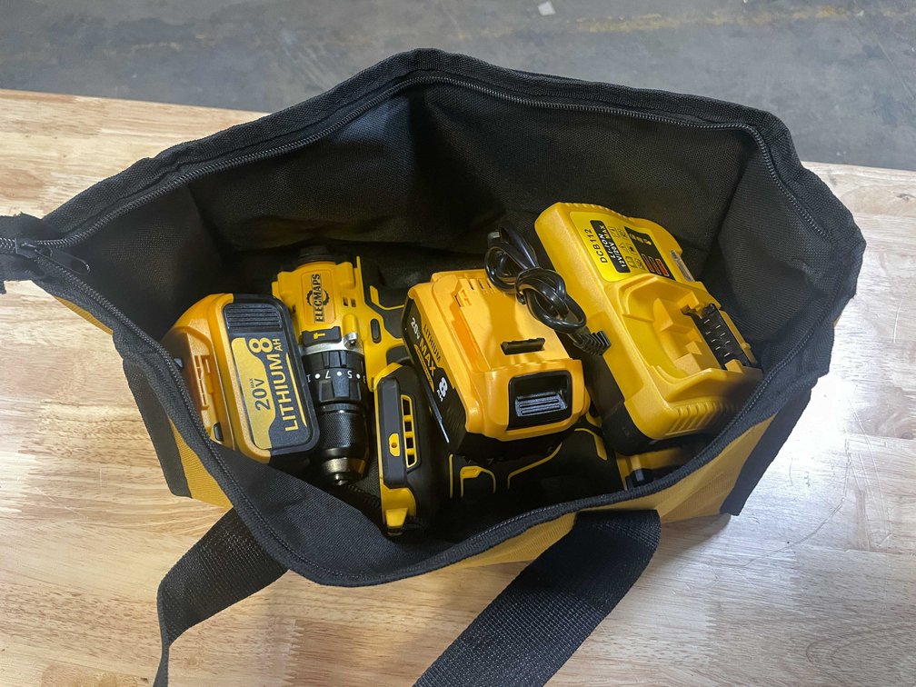 DeWalt Compatible 20V Cordless Impact Driver and Hammer Drill With (2) 8ah Batteries and Battery Charger in carrying case (PR12)