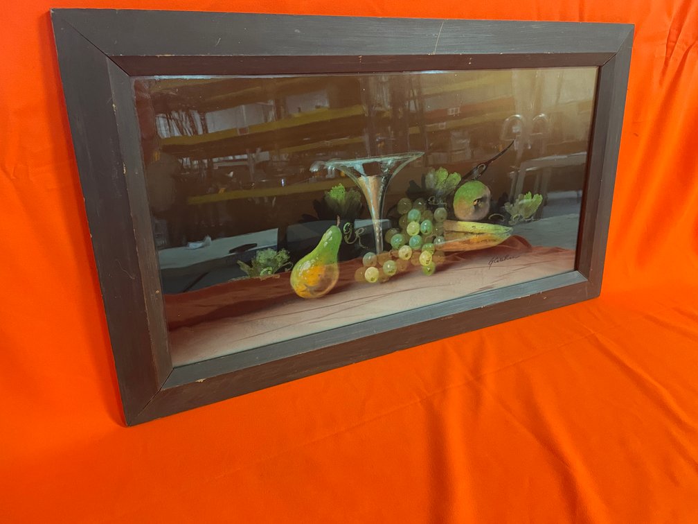 Albert Glatthaar Antique Pastel Still Life Painting (Downing, WI)