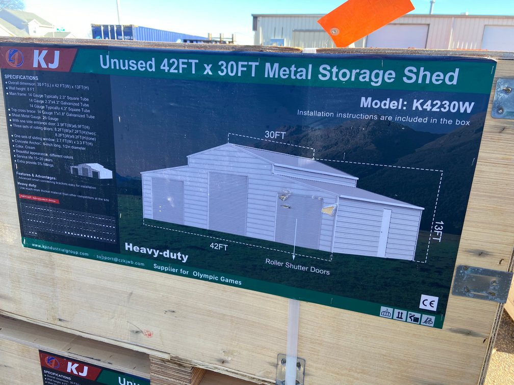 Unused 42' x 30' Metal Storage Shed (O10)
