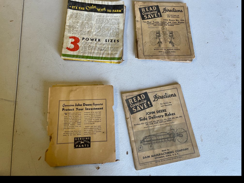 John Deere Vintage Owners Manuals