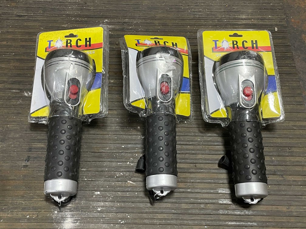 Vintage Torch Flashlights With Rubber Handles (PR10)
